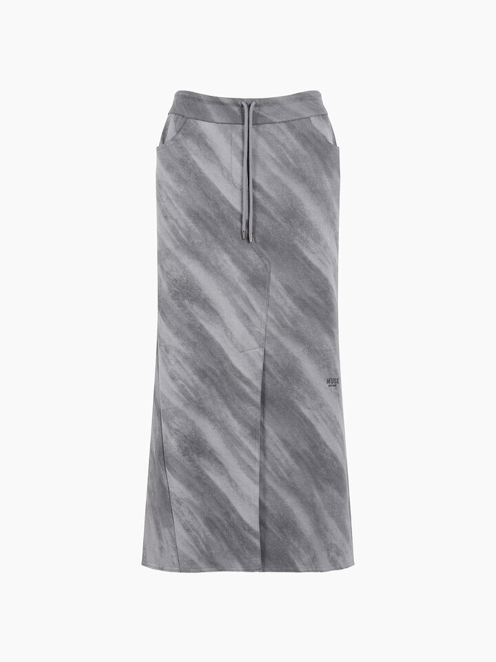 Marl gray sporty chic skirt - sisley k longuette skirts - Dark Gray | Sisley K image number 1